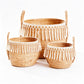 3 Pack Boho Woven Cattail Storage Basket, Belly Basket for Plant, puppy toy Toy & Home Storage, Decorative Organizer for Living 