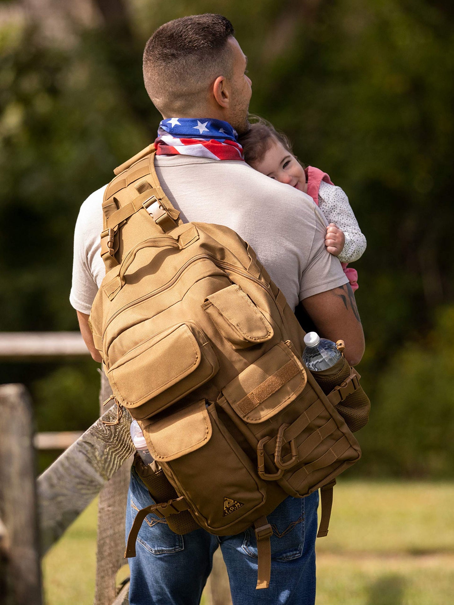 T.O.M Horizons Sling Diaper Bag For Dad; Single-Handed Diaper Changing System. Waterproof Changing Pad, Insulated Bottle Pouches
