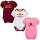 Gerber Baby Girl'S Nfl 3 Pack Short Sleeve Onesie Bodysuit, Team Color, 6-12 Months