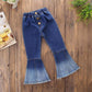 Modntoga Baby Girls Denim Bell Bottom Jeans Vintage Toddler Kid Flare Pants Jeans Western Little Cowgirl Outfit Hippie Pants (Da