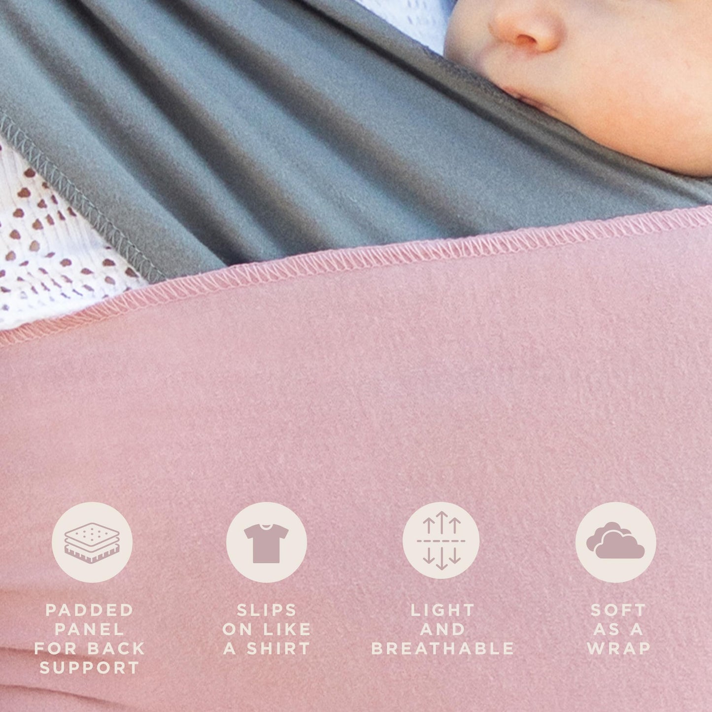 Moby Baby Wrap Carrier Easy-Wrap for Newborns to Toddlers (8-33lbs), Infant Sling Carrier, Lightweight & Hands Free Design for M