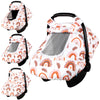 Pea Pod Baby Car Seat Cover Girls, Infant Rainbow Car Seat Covers Canopy For Newborn,2 Layers Windows Of Breathable Mesh/Fabric,