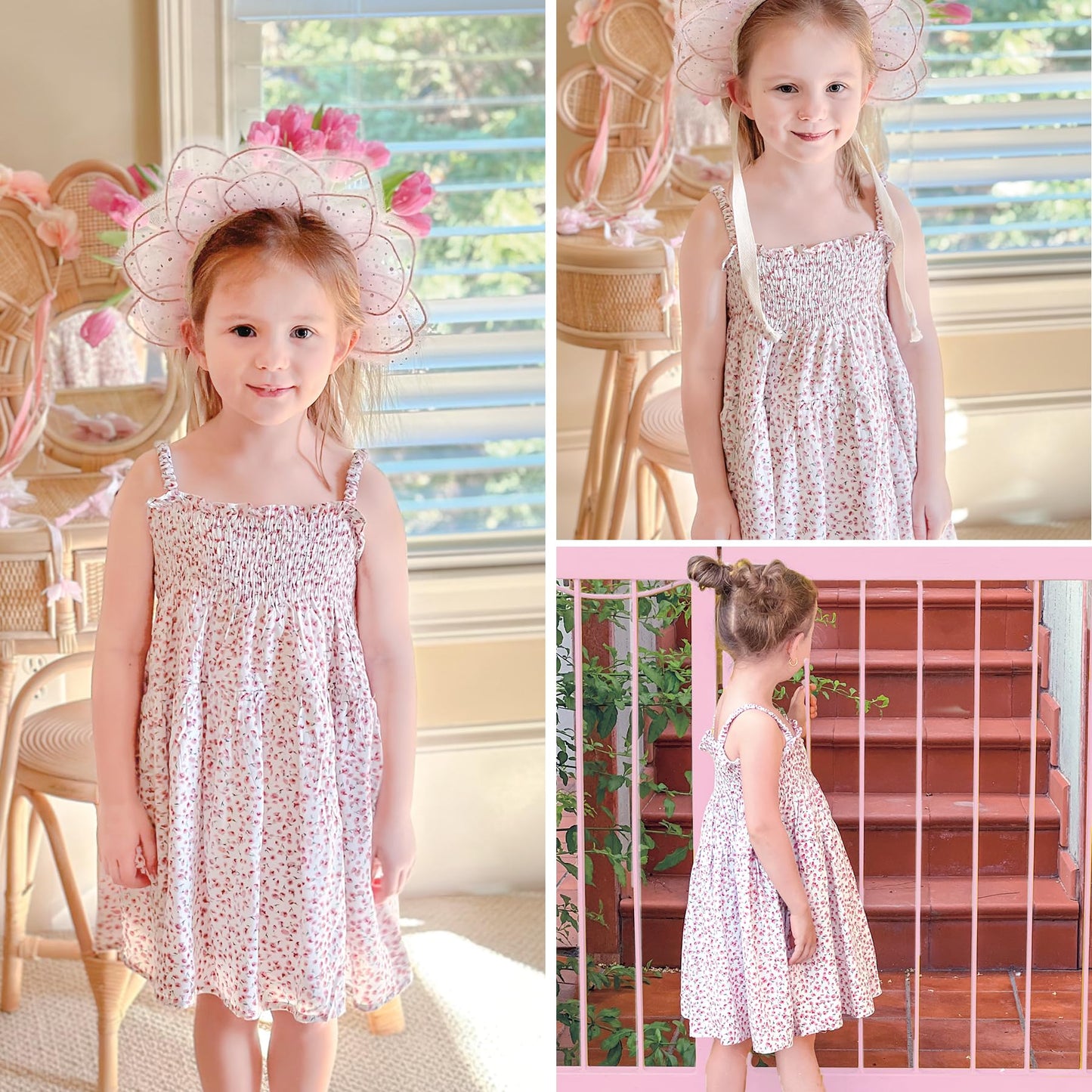 Simplee Kids Baby Girl Dress Toddler Floral Dress Ruffled Sleeves Summer Sundress Dress For Spring Summer Smocked Dress Infant P