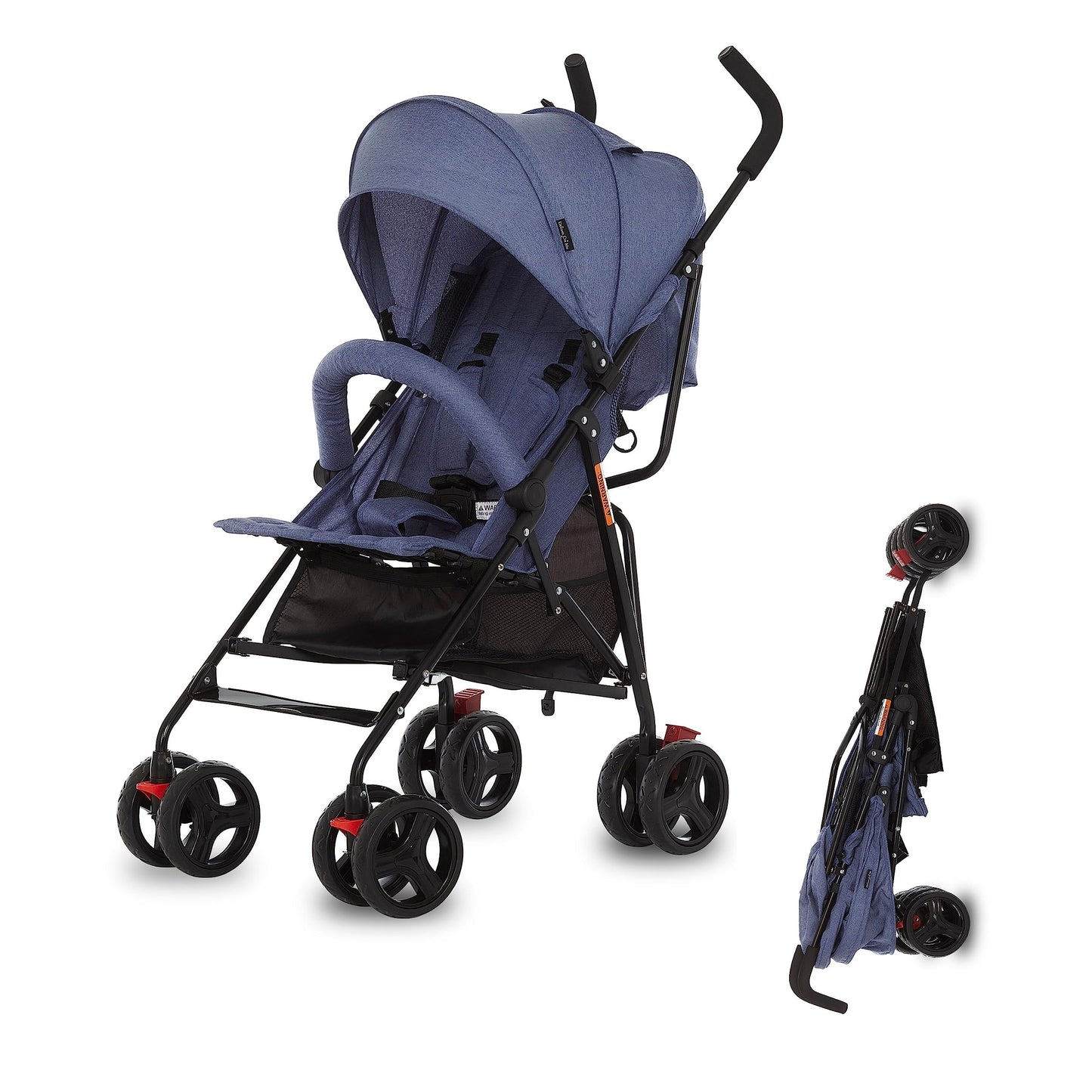Dream On Me Vista Moonwalk Baby Stroller In Blue, Lightweight Infant Stroller With Compact Fold, Multi-Position Recline Umbrella