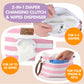 Bumco Diaper Clutch Bag And Mini Cream Spatula - Baby Travel Essentials, Small Bag With Wipes Dispenser, Bpa-Free Butt Spatula,