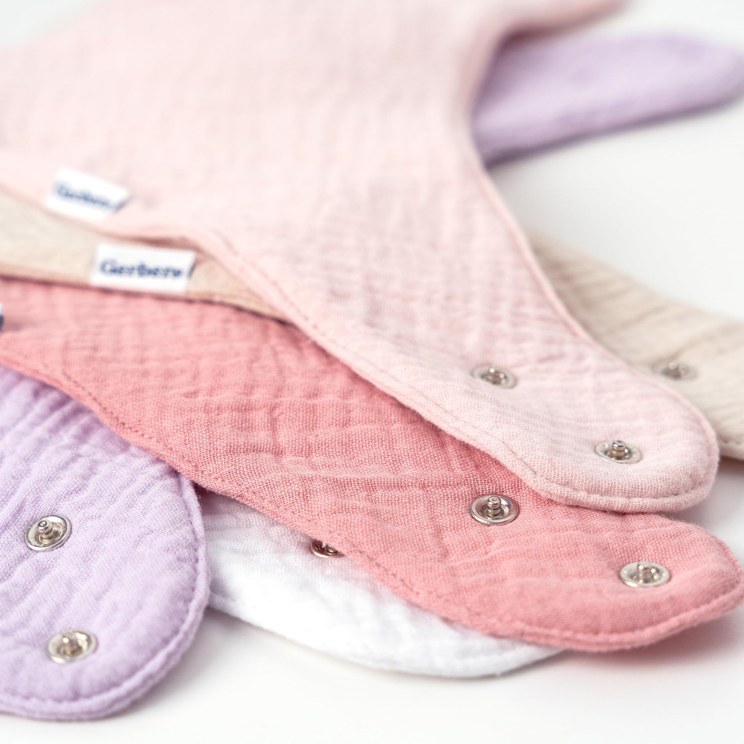 Gerber Baby Unisex Muslin Bandana Bibs 10-Pack, Solid Pastel, One Size