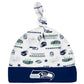 Gerber Nfl Seattle Seahawks 3 Pack Bodysuit Sleep N Play Footie Cap Registry Gift Set, Blue/White Seattle Seahawks, 0-3M