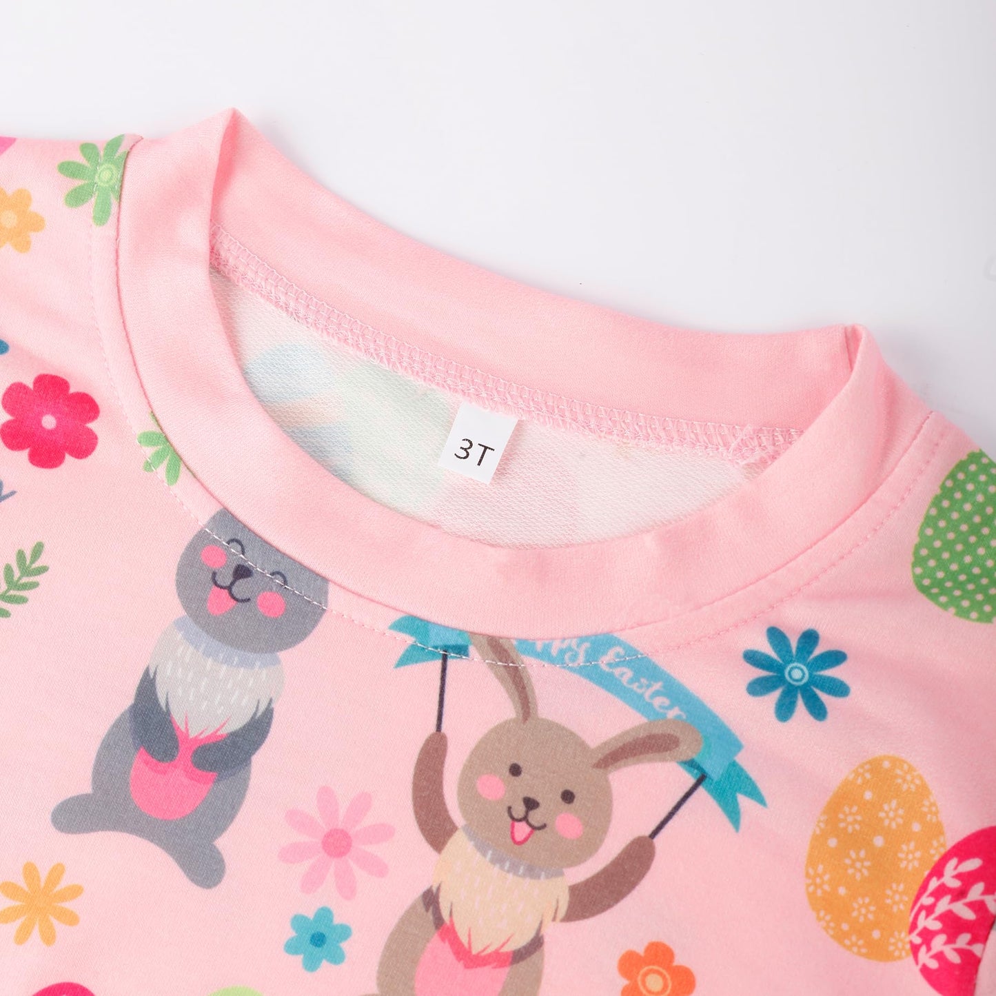 Akyzic Easter Bunny Sweatshirts For Girls Long Sleeve Crewneck Eggs Outfits Toddler Spring Clothes Kids Easter Rabbit Sweater 6T