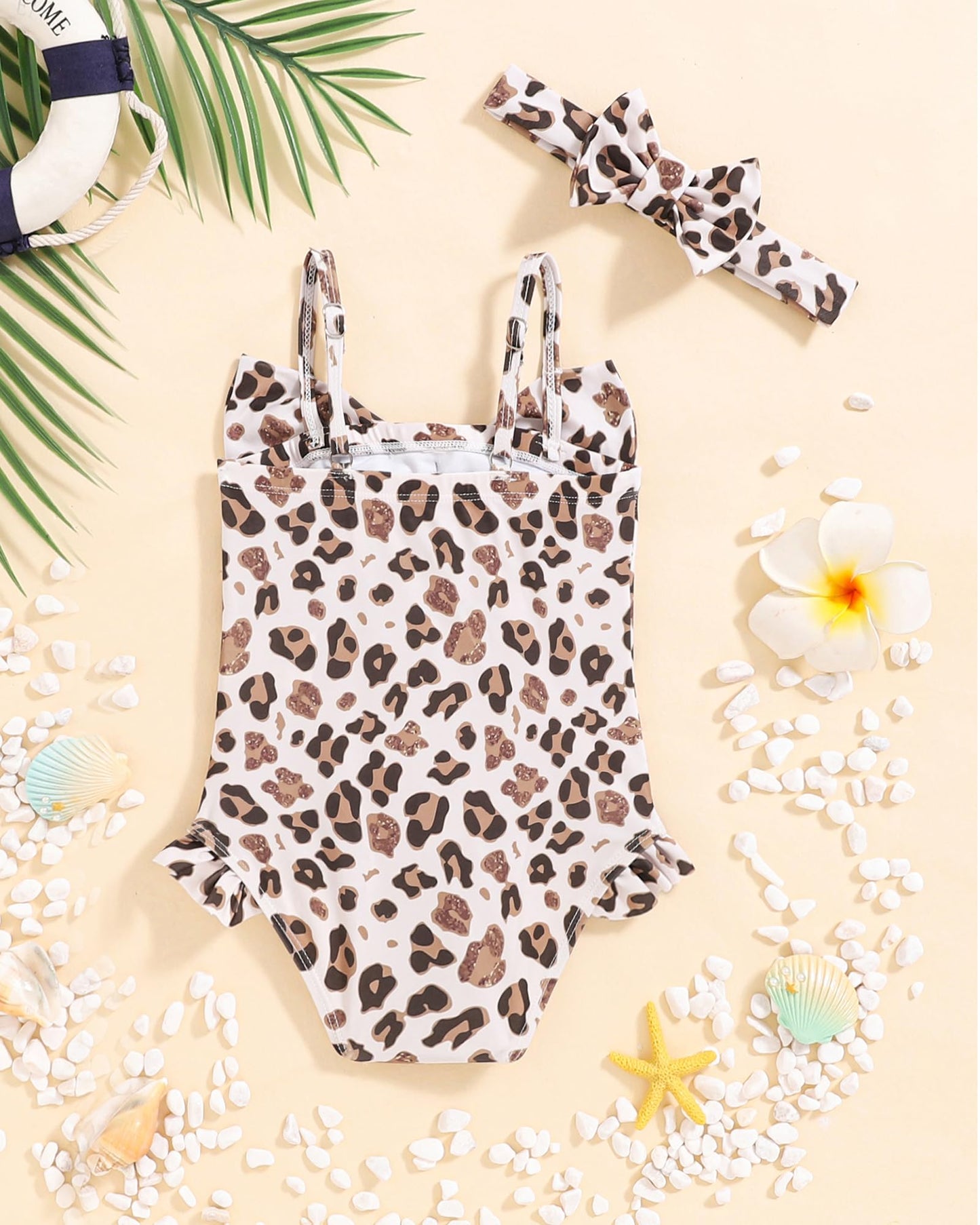 Mioglrie Toddler Baby 4T Swimsuit Girl 5T Bathing Suit Girls One Piece Swimwear Leopard Print Summer Beach Swim Suit