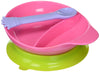 Elegant Baby Silicone Divided Suction Bowl And Spoon Set, Pink
