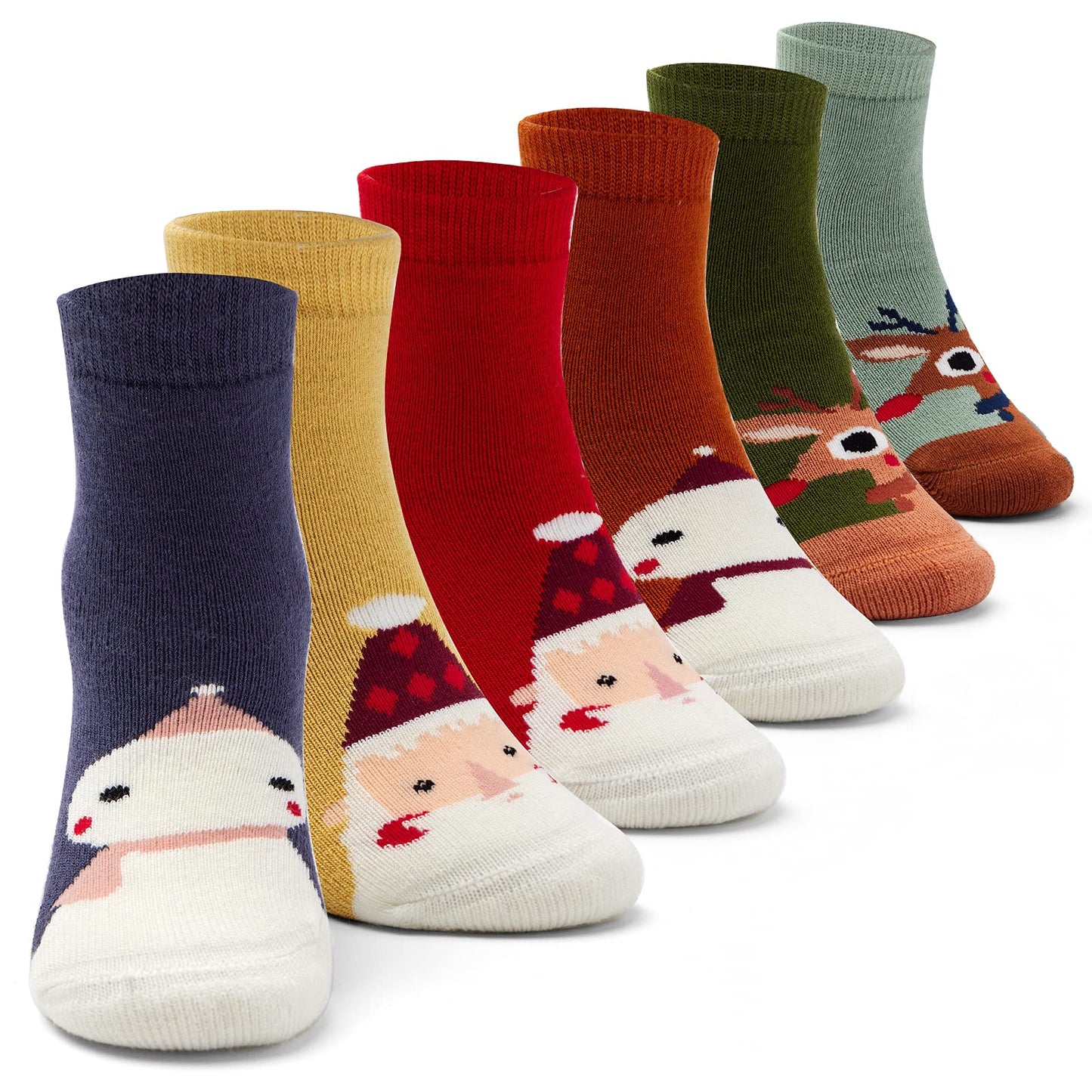 Howjojo Big Boys Girls Christmas Socks Kids Warm Socks Winter Thick Cotton Socks 6 Pack 10-12 Years