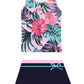 Proallo Girls Bathing Suits Two Piece Vest Style Swimsuit With Boyshort Tankini Swimwear Hibiscus
