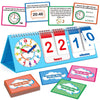 Torlam Learning Clock Flip Chart Colorful Analog & Digital Telling Time Teaching Clock for Kids, Math Manipulatives 1st 2nd Grad