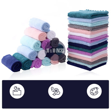 32 Pack Baby Washcloths - 10X10 Inch, Microfiber Baby Towel - Absorbent And Soft Baby Wash Clothes For Newborns, Infants And Tod