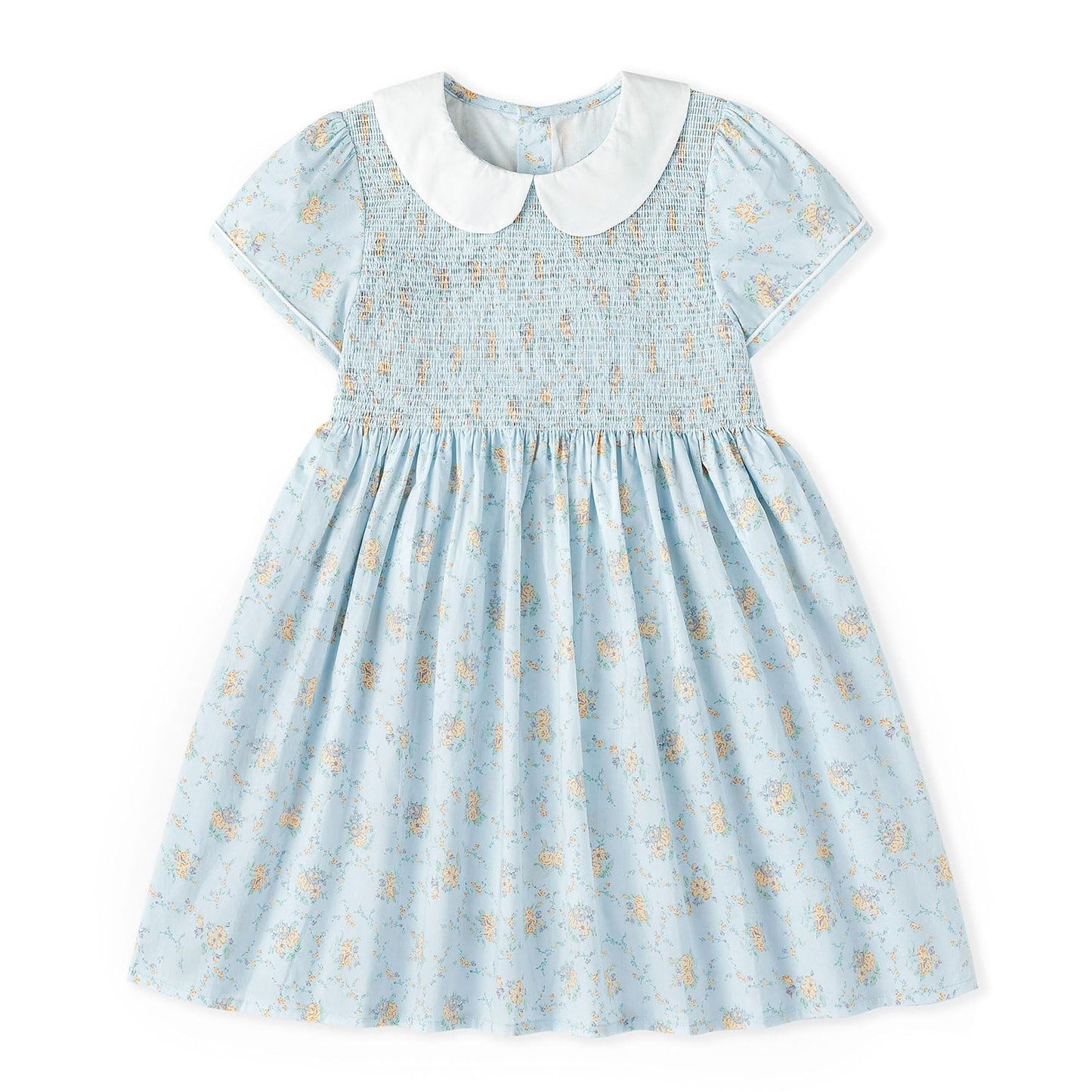 Simplee Kids Toddler Light Blue Dress Toddler Summer Dress Smocked Toddler Floral Dress Baby Blue Dress 4T
