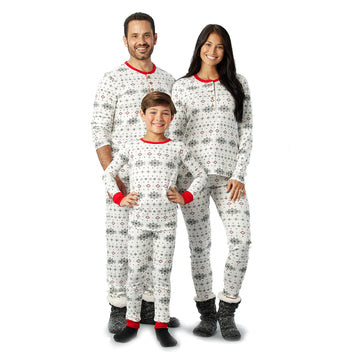 Honestbaby Baby Organic Cotton Holiday Family Jammies, Jumbo Fair Isle, Women'S 2-Piece Pajama Set Large