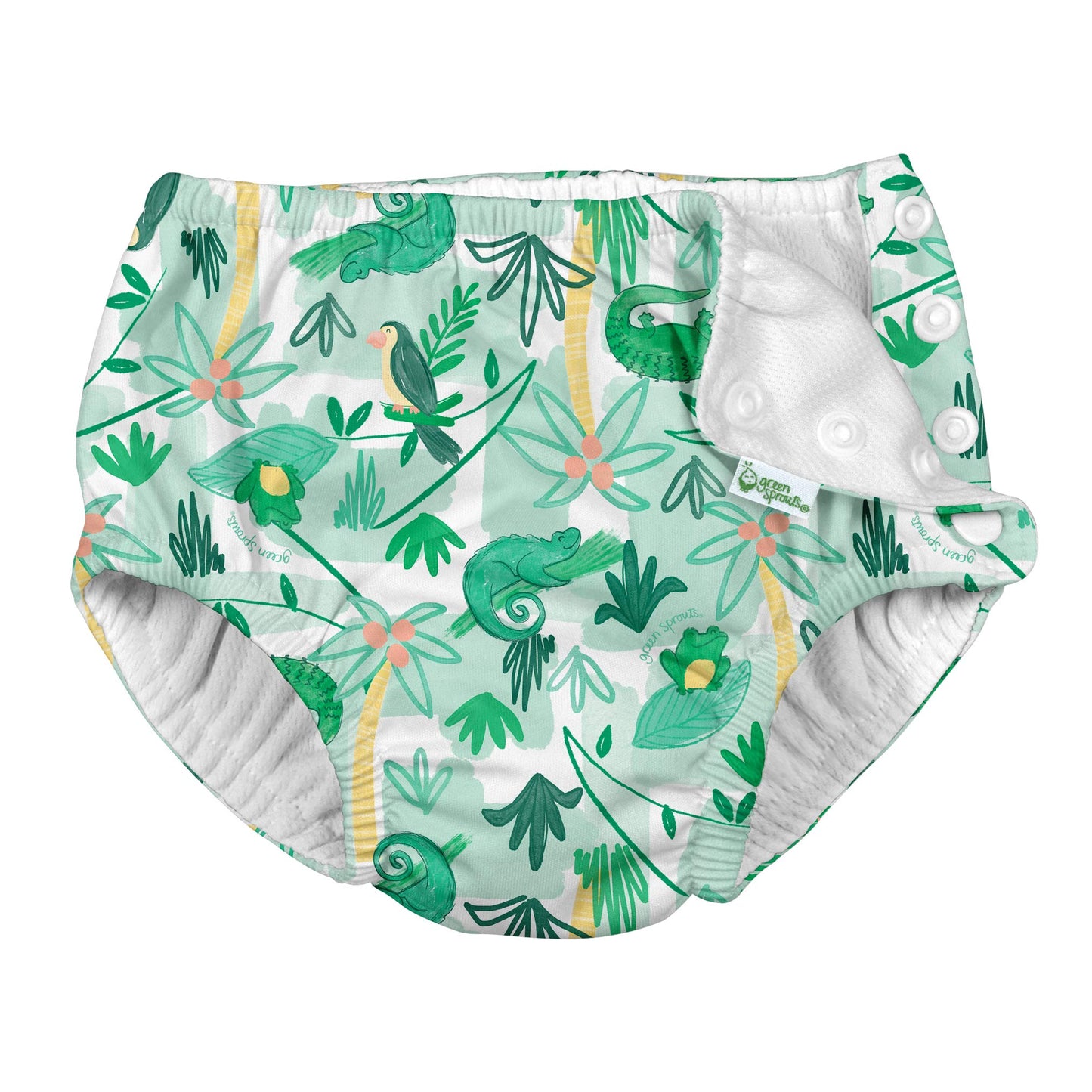 i Play Boys Reusable Absorbent Baby Swim Diapers Green Tropical Jungle 6 Months