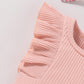 Baby Girl Clothes Infant Summer Outfits Set Ruffle Sleeve Romper Floral Pants 3Pcs Bodysuit +Shorts +Headband (Pink, 0-3 Months)