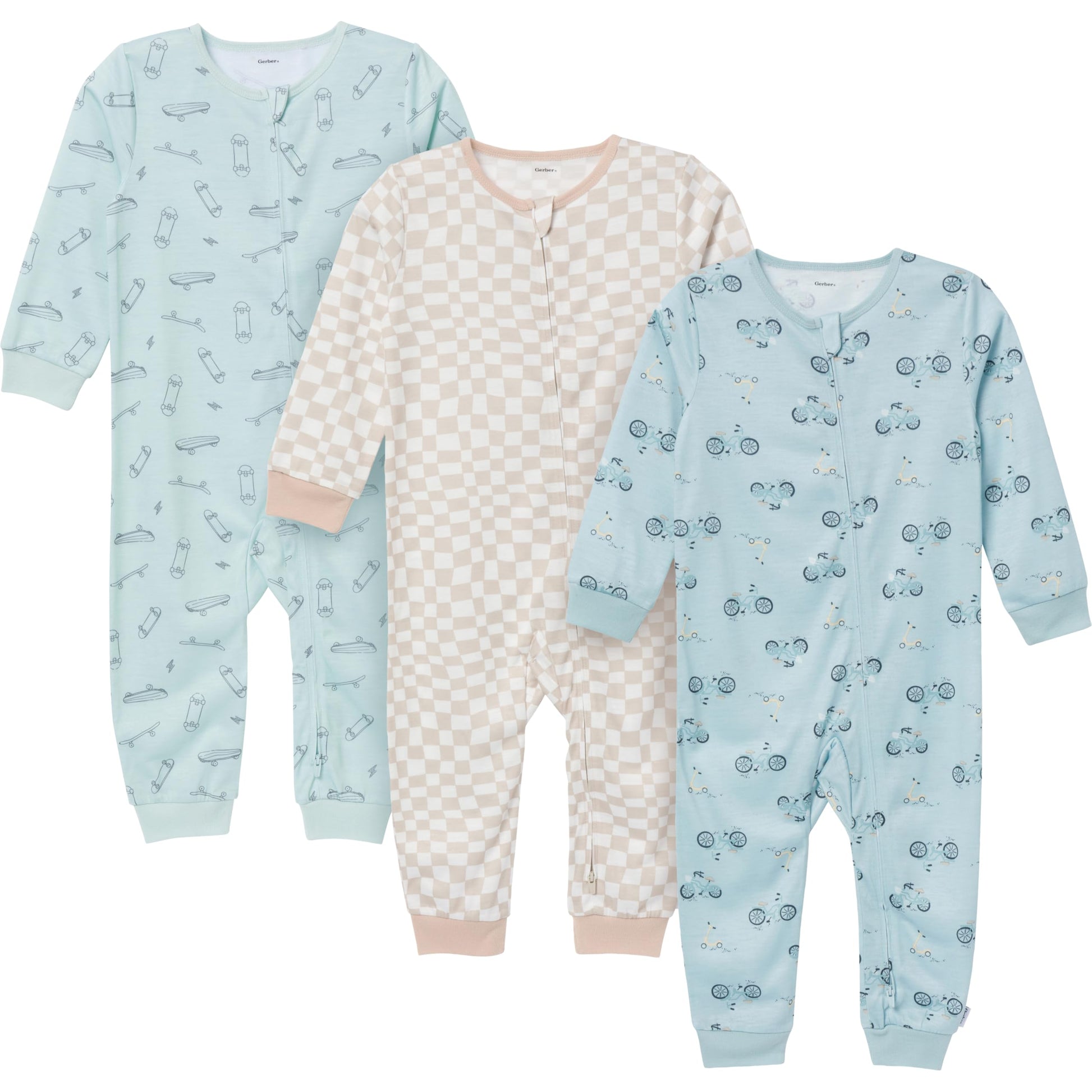 Gerber Toddlers And Baby Boys' Loose-Fit Polyester Jersey Footless Pajamas, Skate