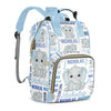 Perarts Custom Diaper Bag Mommy Bag with Multi-function Shoulders Outdoor Backpack for Newborn Baby Boy Elephant, Blue Customize