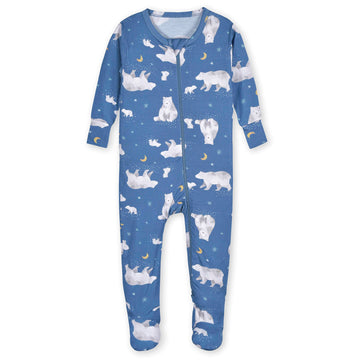 Gerber Unisex-Baby-Toddler Buttery Soft Snug Fit Footed Pajamas With Viscose Made From Eucalyptus, Polar Bear,-12-Months