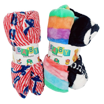 Nanson Ultra Soft Polyester Baby Blanket 100  70 cm  UltraPlush Lightweight Swaddle with Red & Blue Anchor and Rainbow Print, 
