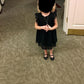 Csbks Toddler Girls Cute Pompoms Lace Floral Elegant Retro Swing Party Dress Black 100
