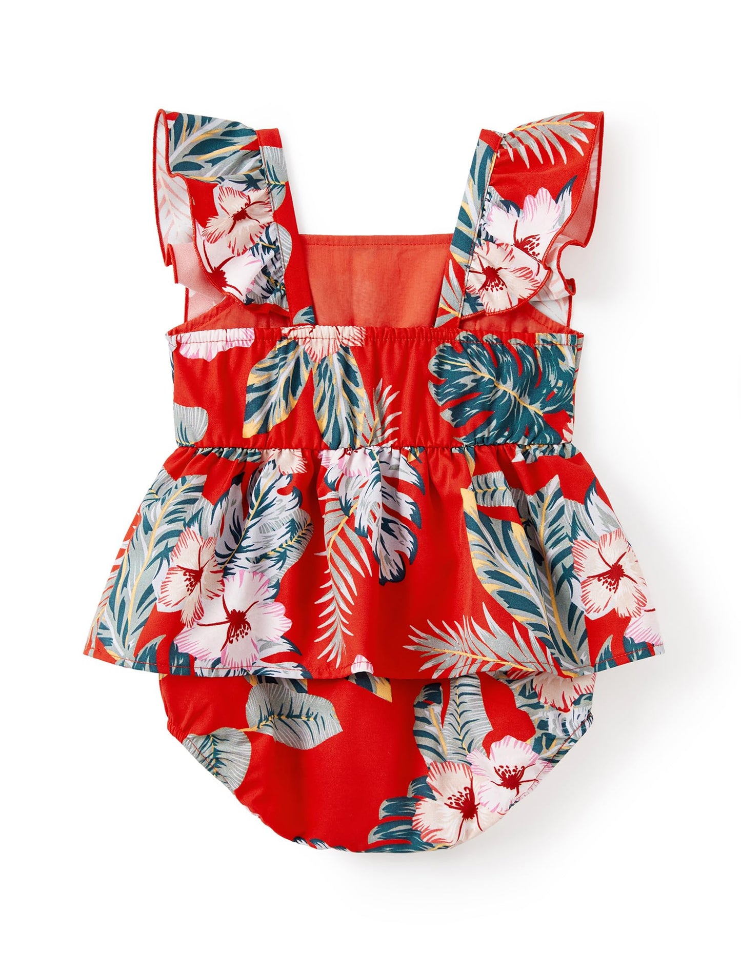 Patpat Matching Family Hawaiian Outfits - Mommy And Me Hawaiian Dress Matching Set Tropical Palm Leaf Print Summer Dress Sundres