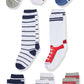 Hudson Baby Unisex Baby Cotton Rich Knee-High Socks, Sneaker Blue Red, 6-12 Months