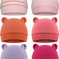 6 Pieces Newborn Baby Hat Bear Ears Infant Caps Baby Boy Girl Toddler Hats Infant Beanie Caps For 0-3 Months (Pink White, Light