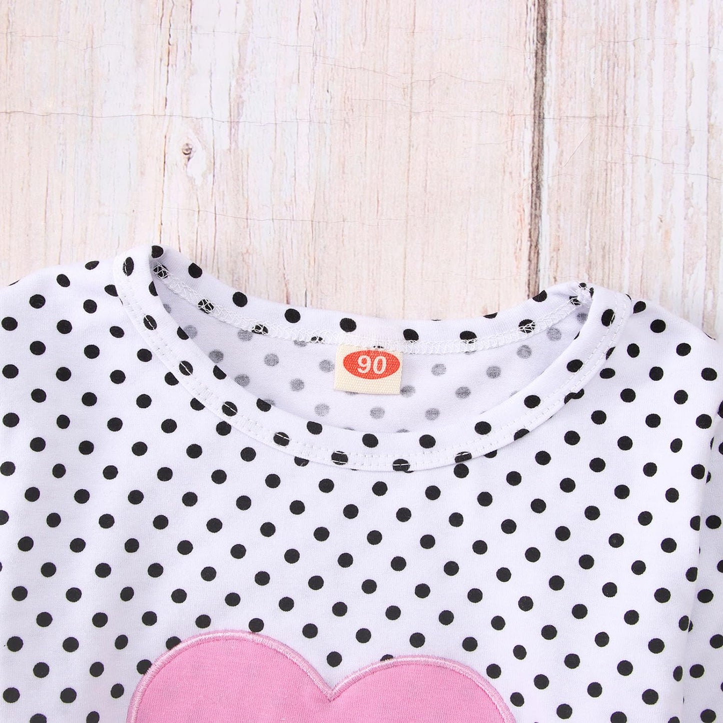 Toddler Baby Girls Valentine'S Day Outfits Long Sleeve Dot Heart Shirt Top Red Suspender Skirt Clothes Set(Pink, 3-4T(100))