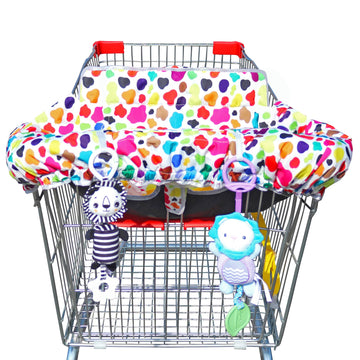 Xioioix 2 In 1 Shopping Cart Cover&High Chair Cover For Restaurant Seat, Grocery Cart Cover For Baby Infant Toddler Girl/Boy Rev