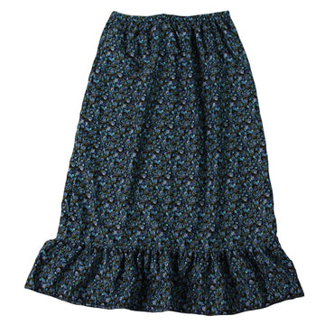Making Believe Girls Calico Pioneer Peasant Costume Skirt - Blue Calico - Large 8-10