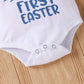 Baby Boy Easter Outfits Newborn Clothes Stuff Infant Summer 3 Piece My First Easter Romper Short Sleeve + Pants + Hat Blue Rabbi