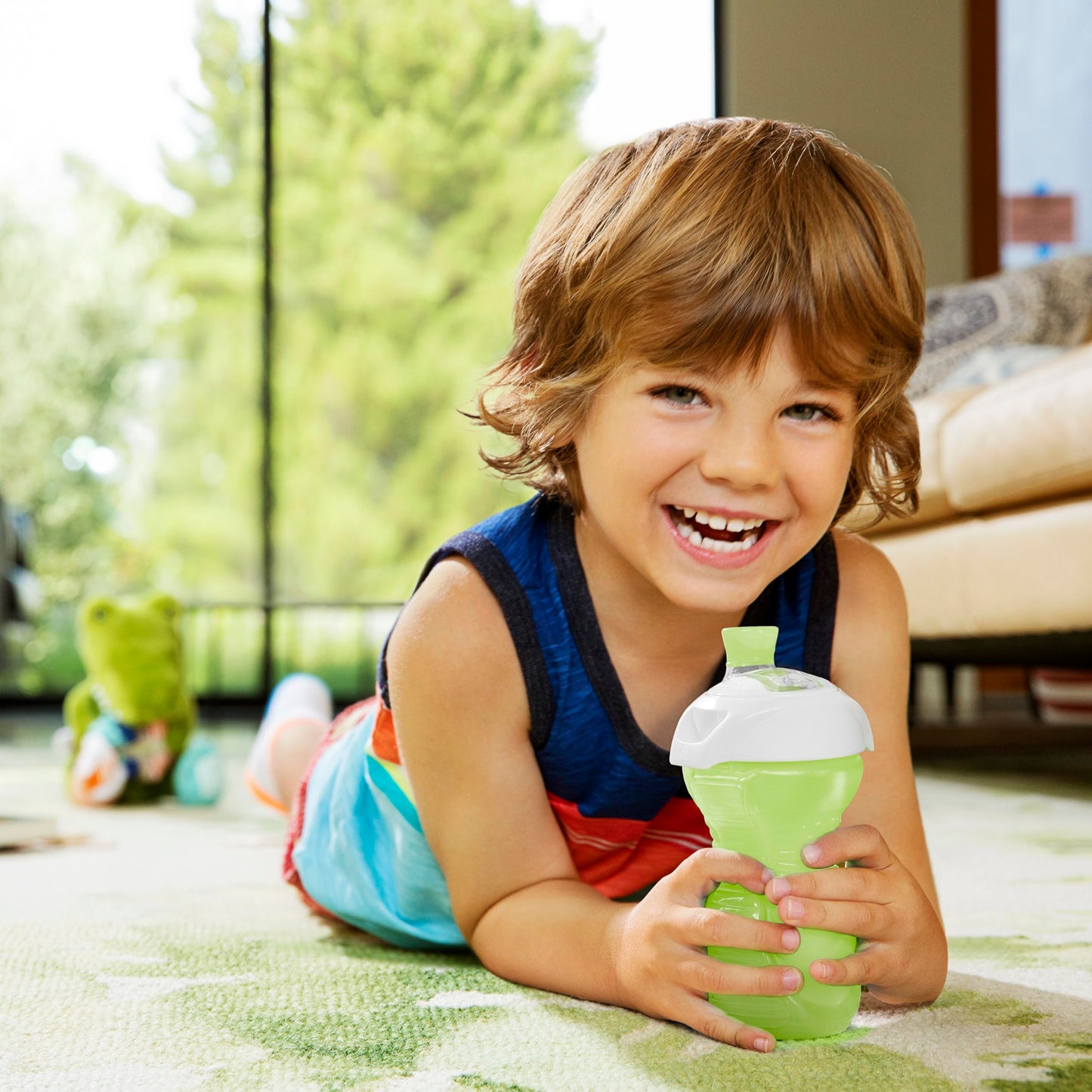 Munchkin Click Lock Bite Proof Sippy Cup, 9 Ounce,2 Count (Pack Of 1), Plastic, Blue/Green