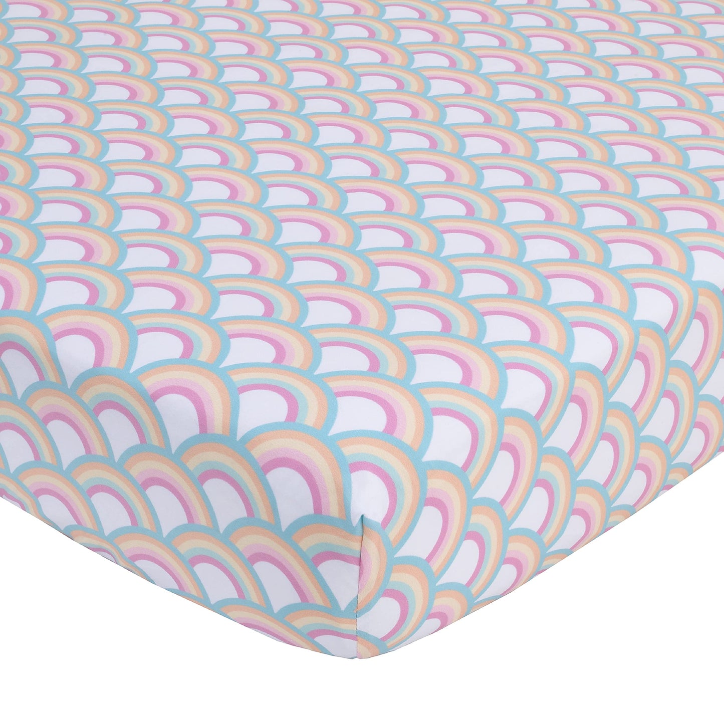 Everything Kids Rainbow Unicorn Pink, White And Rainbows 4 Piece Toddler Bed Set - Comforter, Fitted Bottom Sheet, Flat Top Shee