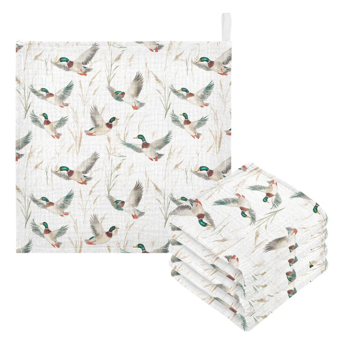 JHKKU Mallard Ducks Baby Washcloths Newborn Muslin Burp Cloths 3 Pack Soft Cotton Baby Face Bath Towel Drool Bibs for Infants, G
