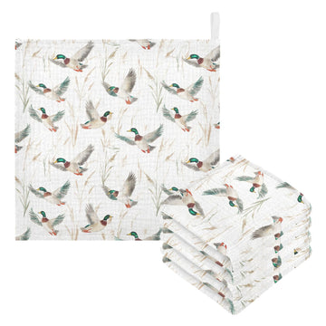 JHKKU Mallard Ducks Baby Washcloths Newborn Muslin Burp Cloths 3 Pack Soft Cotton Baby Face Bath Towel Drool Bibs for Infants, G