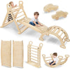 wanwojow Pikler Triangle Climbing Set - Montessori Climbing Set 10 in 1 - Wood Climbing Gym for Toddlers - Foldable Indoor Jungl