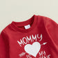 Coorally Toddlers Two-Piece Valentine'S Day Outfits Baby Boy Girl Long-Sleeve Crewneck Printed Sweatshirt And Pants Sets (Red Wh
