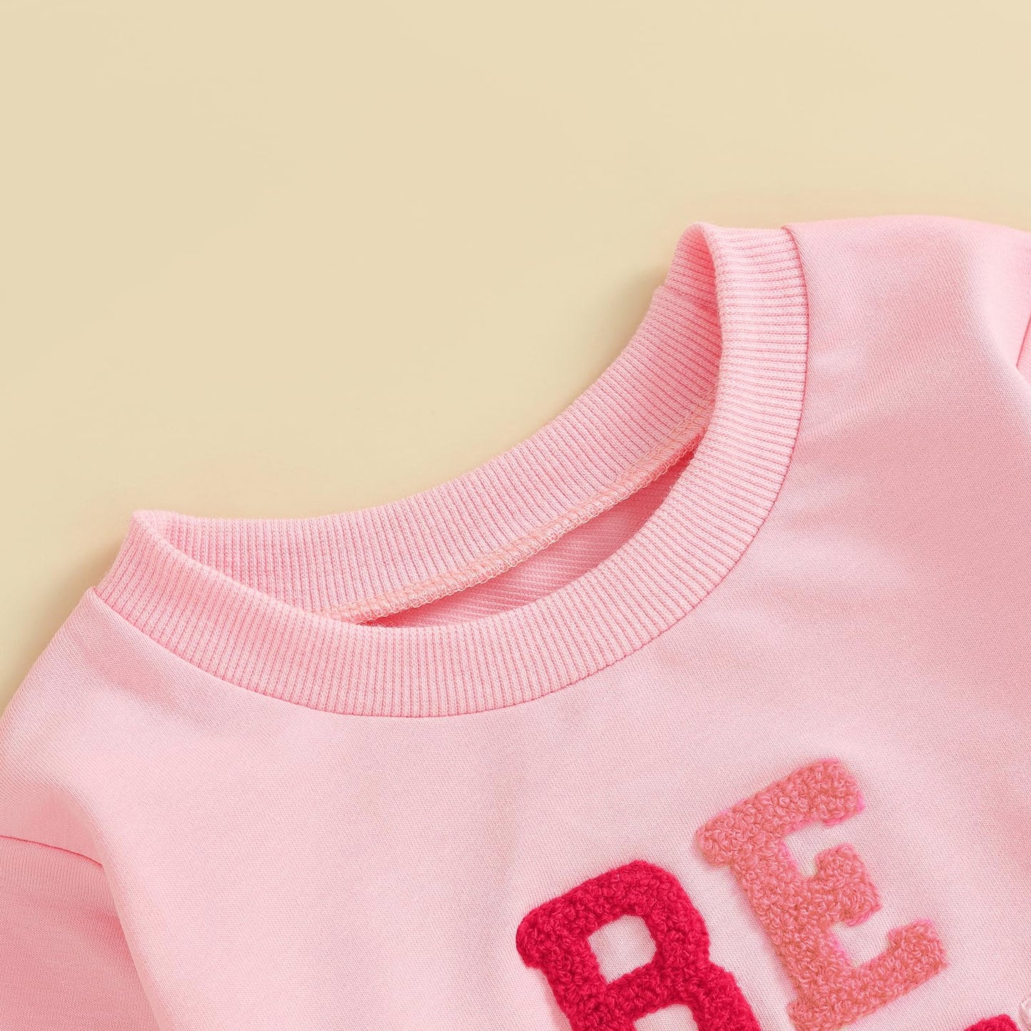 Mozikqin Toddler Baby Girl Valentines Day Outfit Crewneck Sweatshirt Long Sleeve Pullover Sweater Shirt Spring Clothes (Be Mine