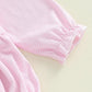 Mlpeerw My First Valentines Day Baby Girl Outfit Newborn Heart Smocked Bubble Romper Bodysuit Cute Valentines Day Clothes (Easte