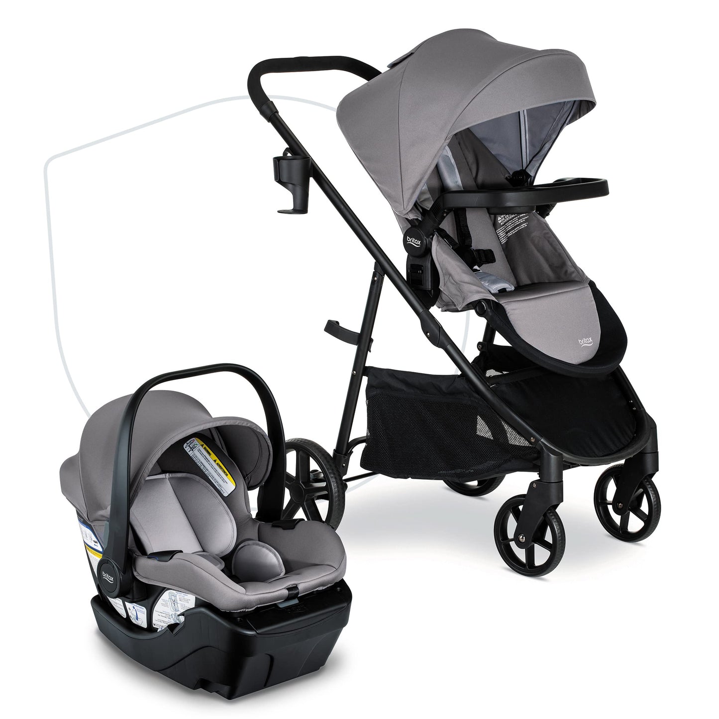 Britax Willow Brook Baby Travel System, Infant Car Seat And Stroller Combo With Aspen Base, Clicktight Technology, Rightsize Sys