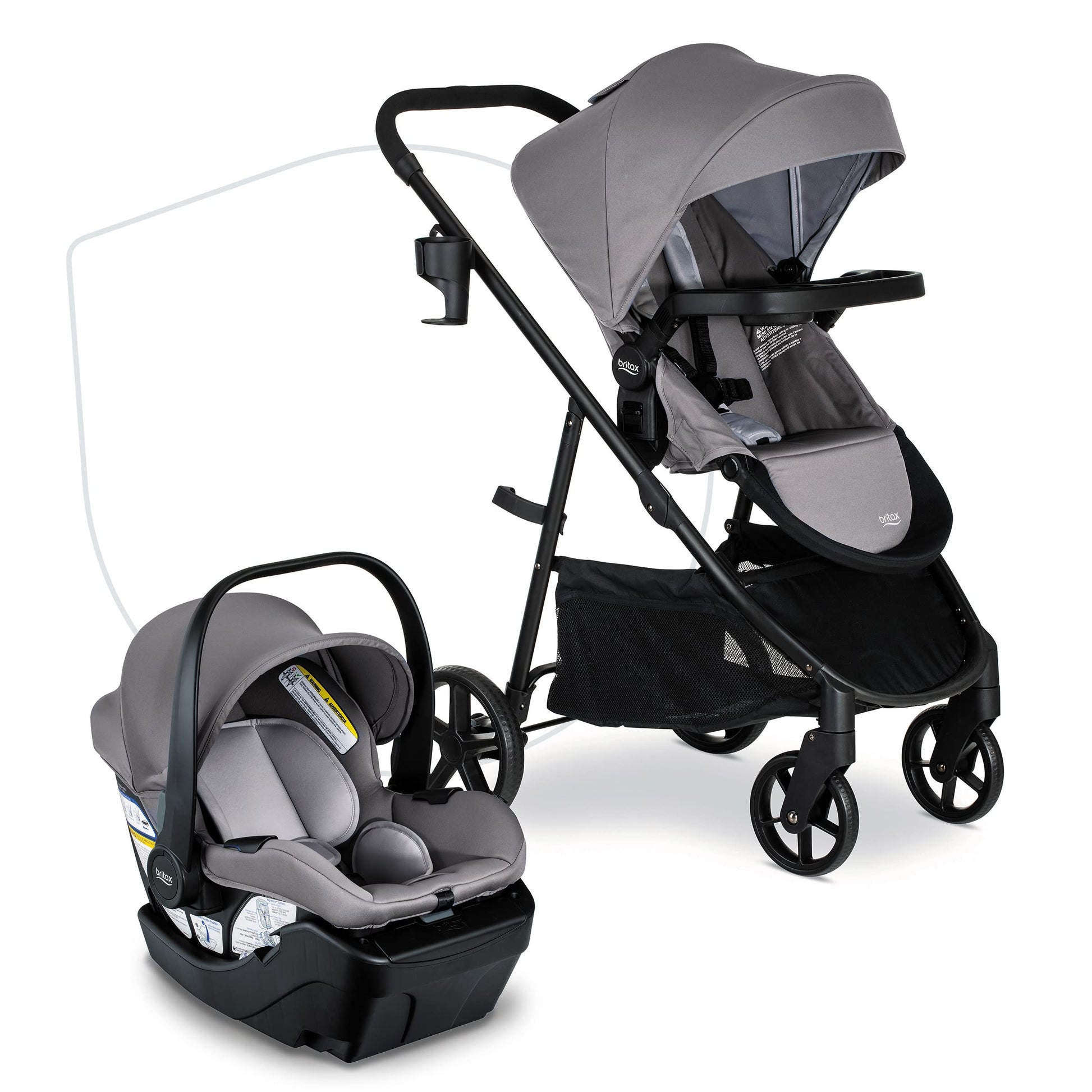 Britax Willow Brook Baby Travel System, Infant Car Seat And Stroller Combo With Aspen Base, Clicktight Technology, Rightsize Sys