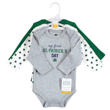 Hudson Baby Unisex Baby Cotton Long-Sleeve Bodysuits Infant And Toddler T Shirt Sets, Cutest Clover, 6-9 Months Us