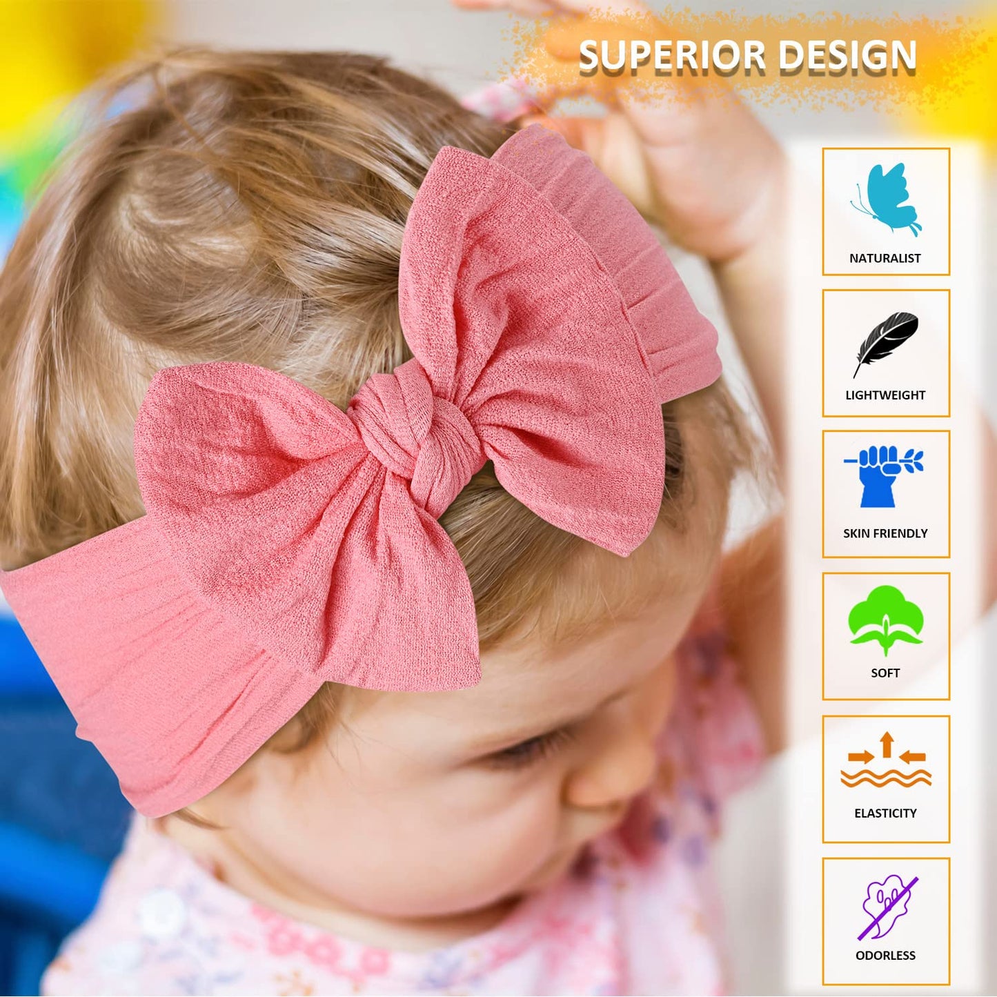 Baby Girl Nylon Headbands Newborn Infant Toddler Hairbands Knotted Children Soft Headwrap Hair Accessories