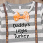 Zaxarra Baby Boy Girl Thanksgiving Outfit Long Sleeve Letter Romper + Hat + Turkey Crib Shoes 3Pcs Clothes Set (12-18 Months, St