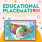 Tot Talk Australia Educational Placemat For Kids - Made In Usa - Durable, Double-Sided, States & Territories, Capitals, Natural