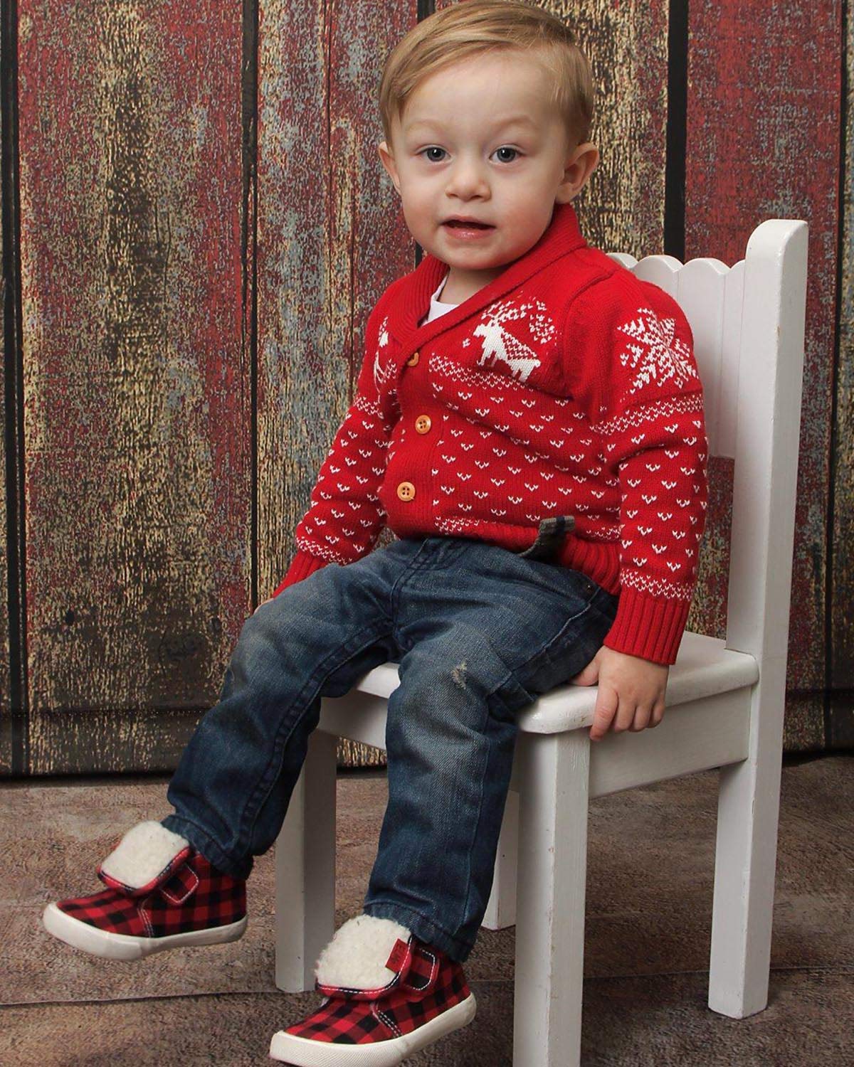 Zoerea Toddler Unisex Baby Button-Up Cotton Coat Deer Christmas Cardigan Sweater (Label 80/Age 12-18 Months, Red)