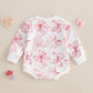 Fiomva Valentines Day Baby Girl Outfit Newborn Bowknot Bubble Romper Infant Oversized Sweatshirt Cute Toddler Bow Clothes (C Bow